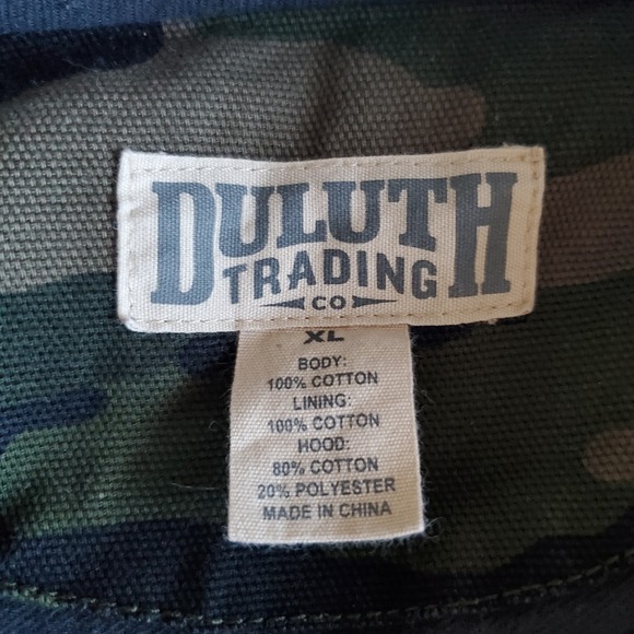 DULUTH TRADING CO Heavy Canvas Fire Hose Limber Jac CAMOUFLAGE Jacket Coat XL - Picture 3 of 10
